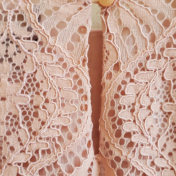 Worthington Blush Pink Lace Blouse Small Size - Picture 9 of 12